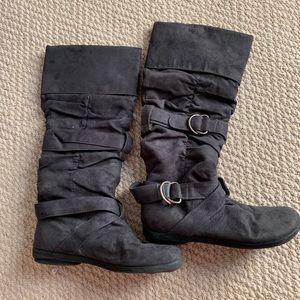 Grey suede boots